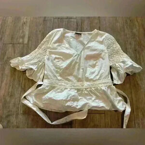 Kaari Blue white crop top style size 10P